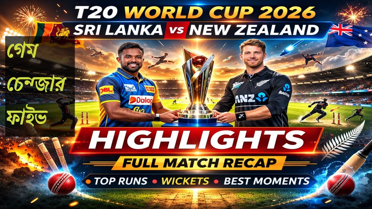 টি টোয়েন্টি বিশ্বকাপ হাইলাইটস গেমিং ভিডিও শ্রীলঙ্কা বনাম নিউজিল্যান্ড 