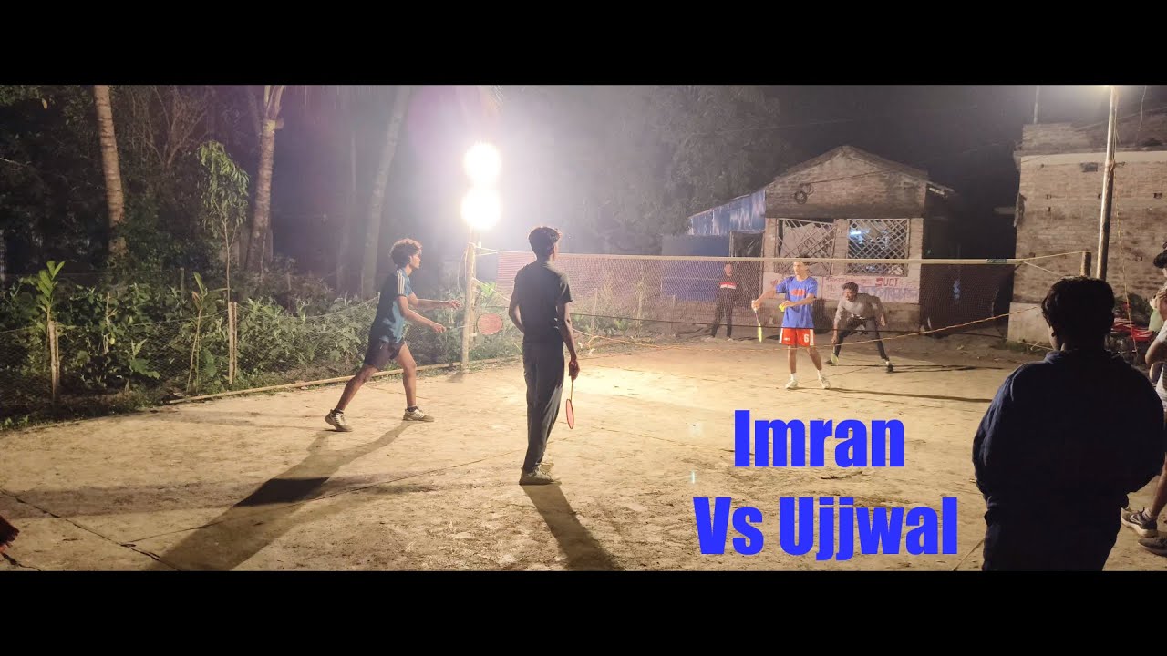 Outdoor Badminton Tournament At Barghoria ll Imran vs Ujjwal ll 1st and 2nd set ll #badminton