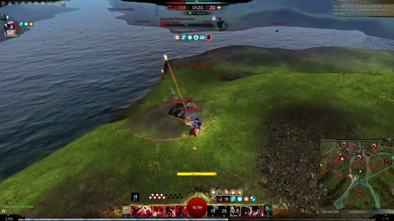 GW2 WvW Thief Deadeye Vs. Sic’em Soulbeast Duel [Kiwi] vs [Hunt] 길드워2 키위 전장
