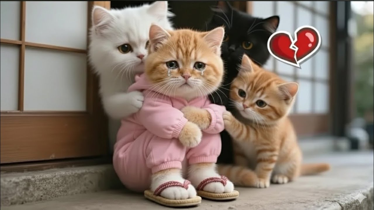 Adorable Ginger Kitten Feels Sad When His Best Friend Plays with Another Cat | Cute Cat Story 🐱💔 