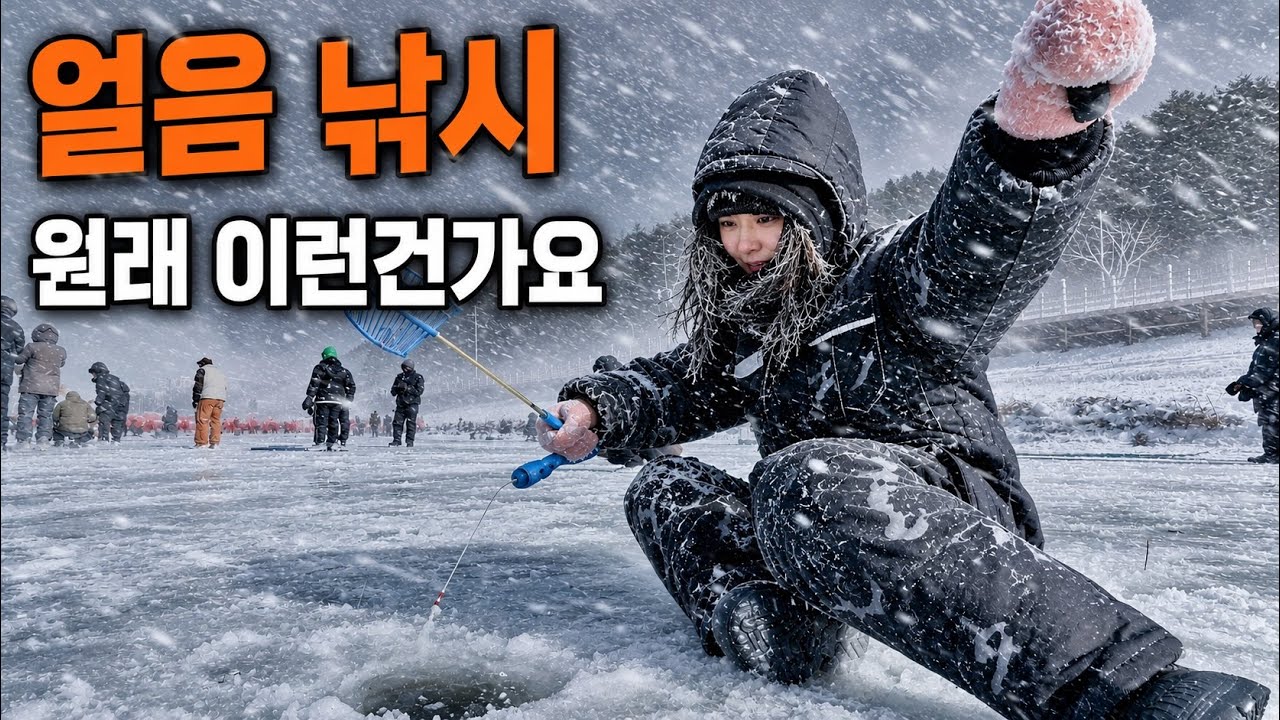한겨울에만 즐길수 있는 평창 송어 축제 얼음 낚시