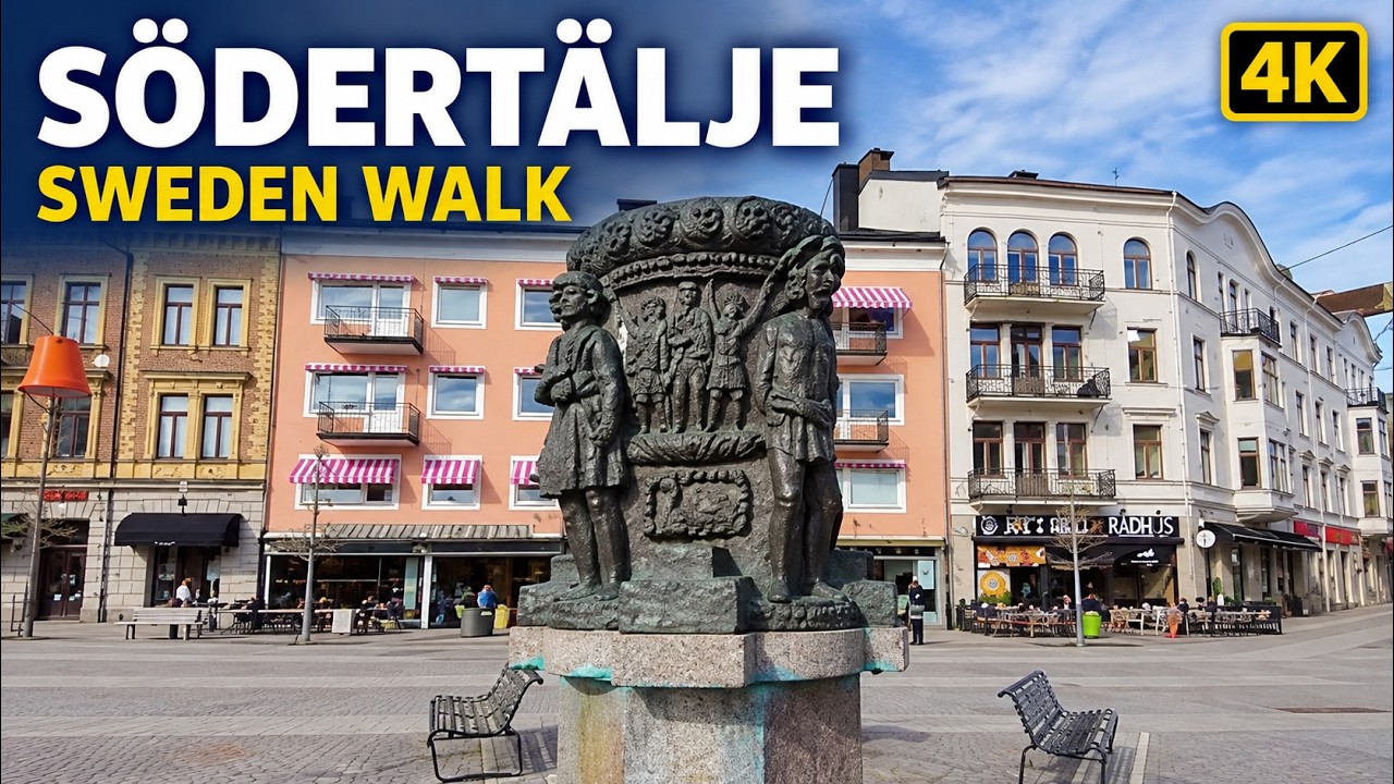 Walking in Södertälje , Stockholm , Sweden , 4K