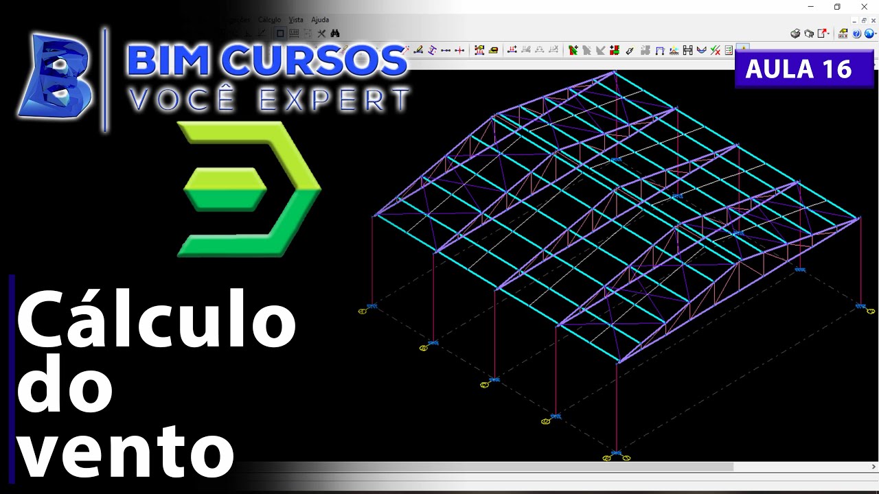 Aula 16 - Cálculo do vento - Metálica 3D - Cype 3D - BIM CURSOS