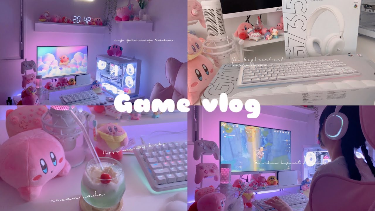 Game vlog｜newキーボードヘッドホン開封、AmazonSHEIN購入品、白デバイス、原神ド下手プレイ晒す