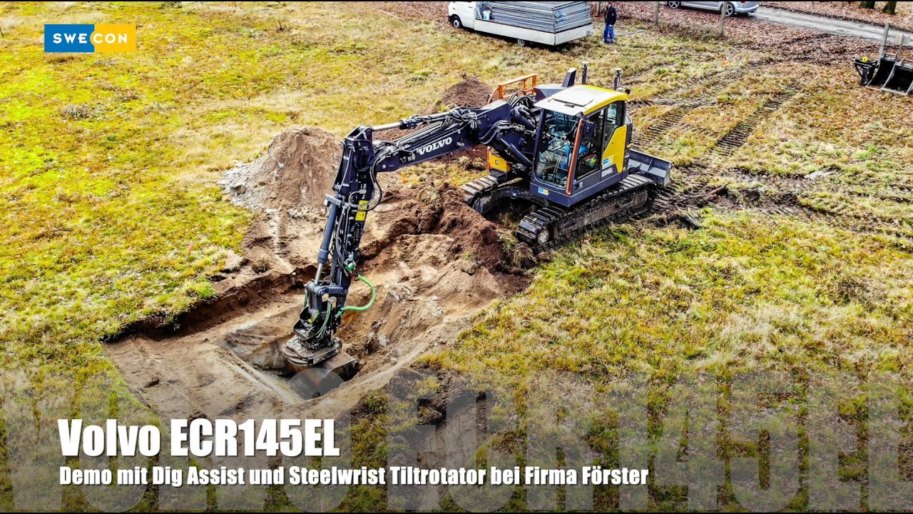 Volvo ECR145EL... Demoeinsatz mit Dig Assist und Steelwrist Tiltrotator.