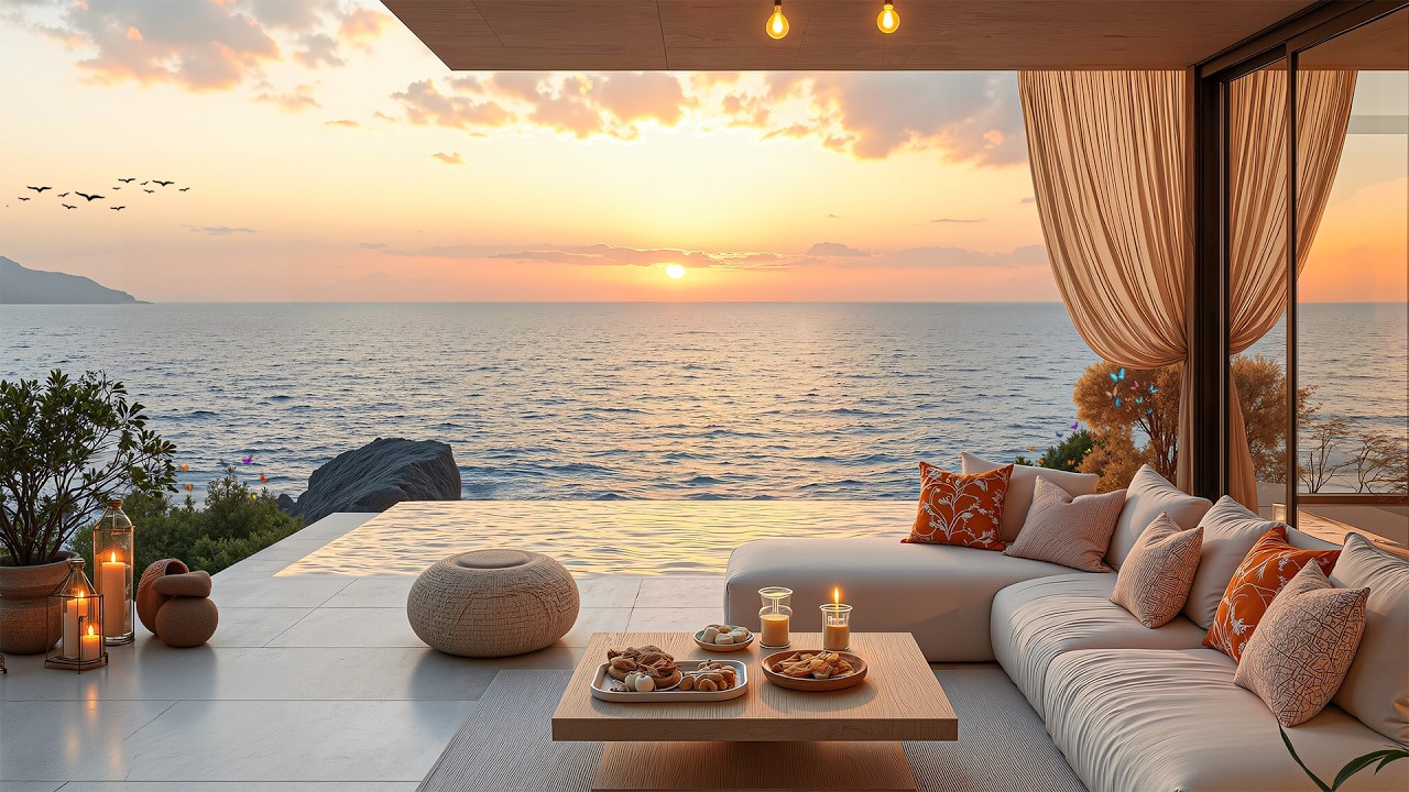 Gentle Jazz By Seaside At Peaceful Sunrise |  Start A New Day With Soothing And Relaxing Jazz