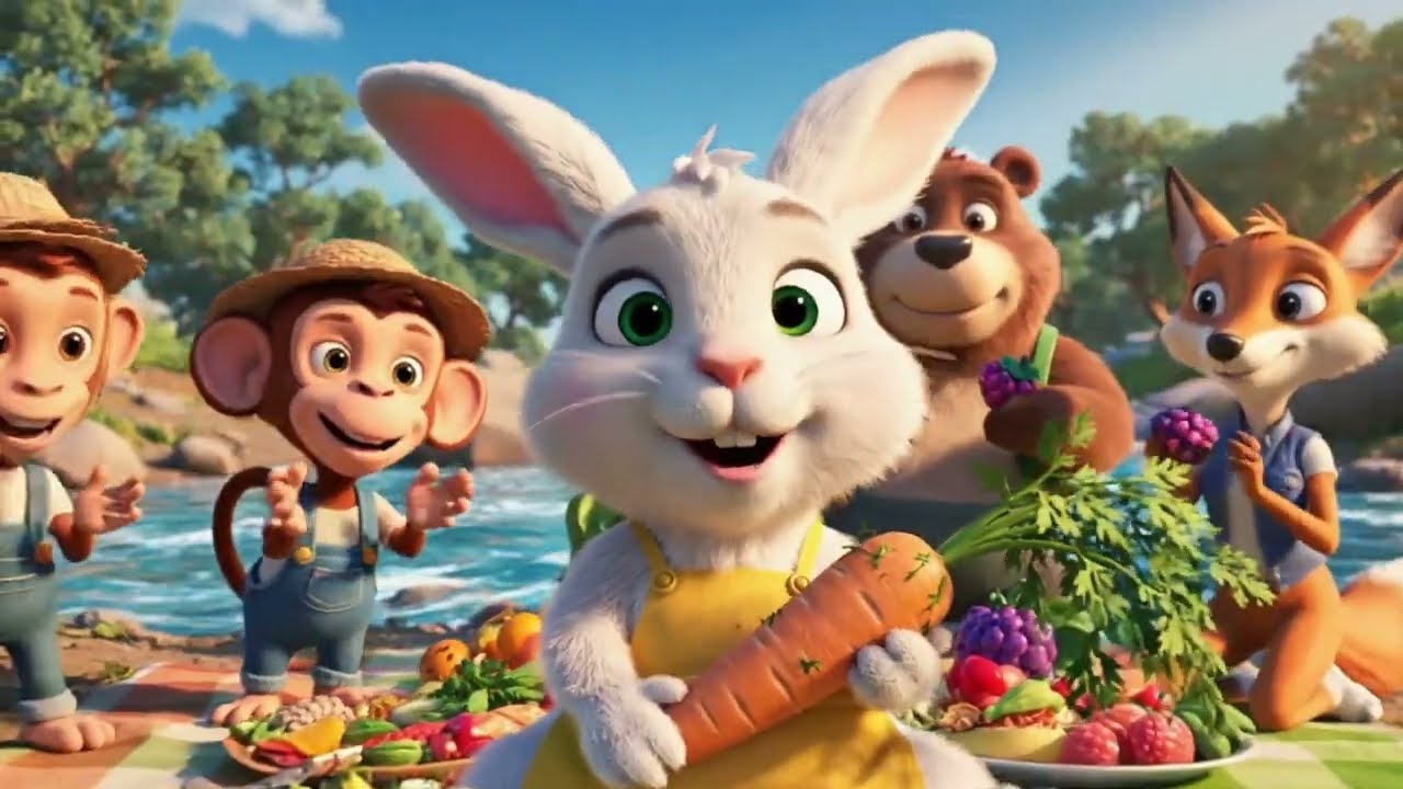Monkey Farmer Cosecha Verduras Frescas con sus Amigos | Cuento Infantil