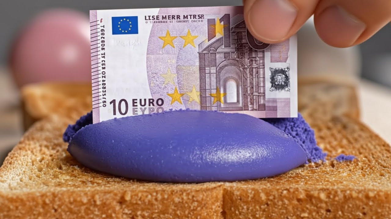 SHOCKING Macro ASMR: A Real Dollar Bill Melted and Smeared by a Knife on Crispy Toast 💵