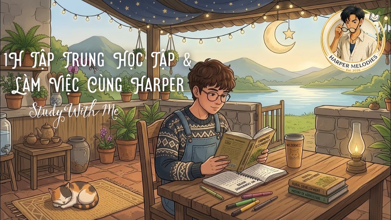 1H Học Tập Trung Cùng Harper 🌿 Bên Hiên Nhà Gỗ, View Hồ Yên Bình