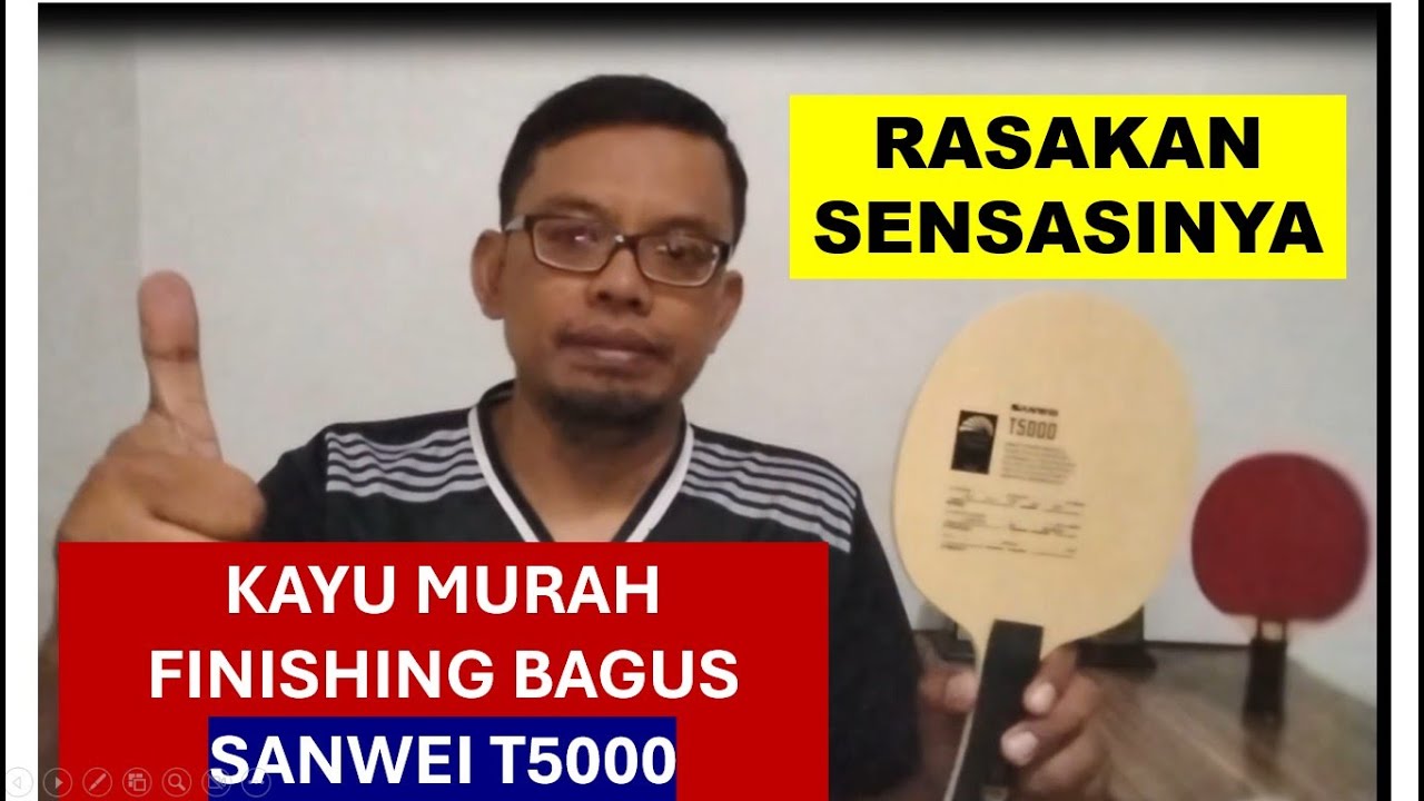 Bet Pingpong Kayu Viral Sanwei T5000 Murah Finishing Bagus