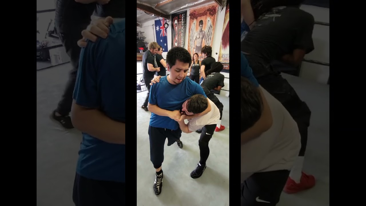 Beginners getting headlock, wristlock and hammerlock reps in.