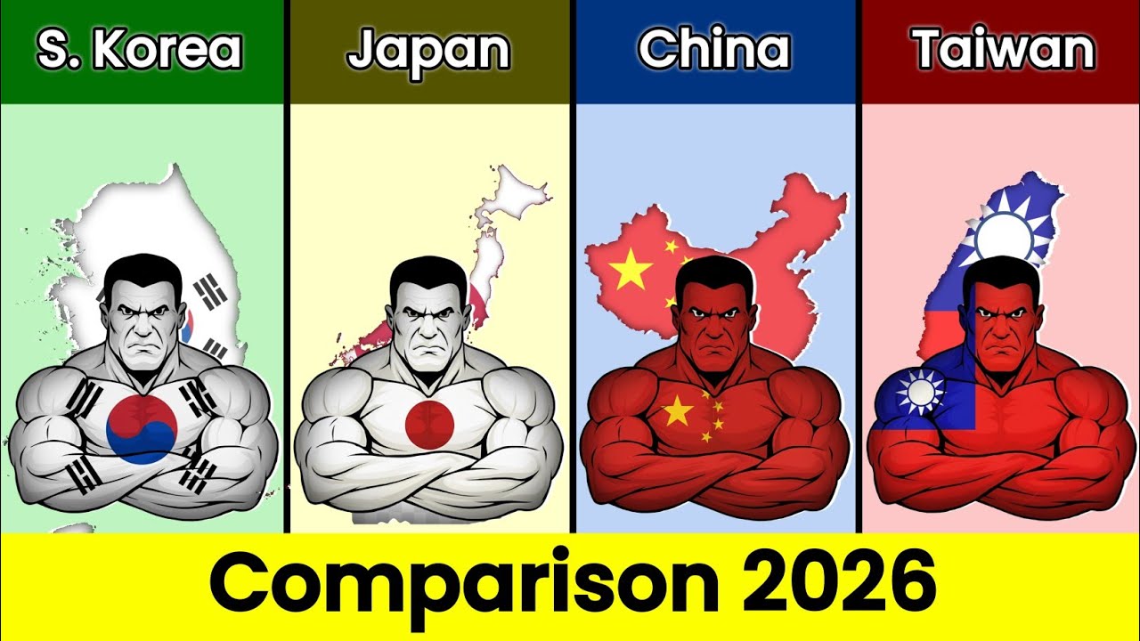 South Korea vs Japan vs China vs Taiwan | Country Comparison | WolfPedia