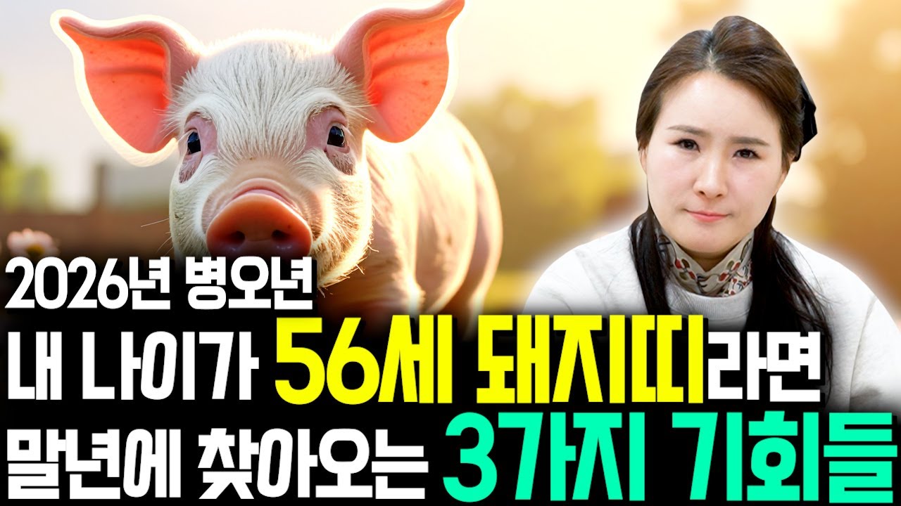 ✨2026년 1971년생 돼지띠운세✨내가 56세 돼지띠라면 올해 무조건 대박납니다! 막혀있던 금전,재물,문서운 모두 초대박난다! 71년생 56세 돼지띠의 운명과 병오년 신년운세!