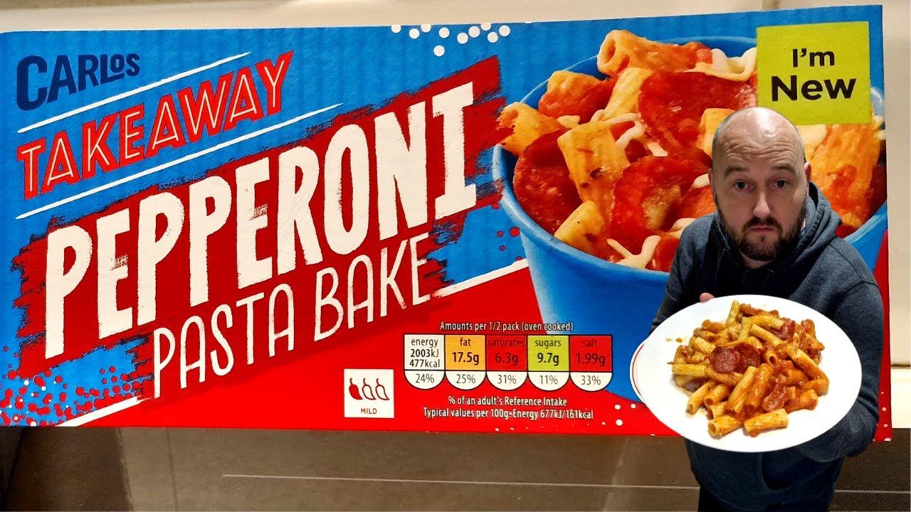 New at Aldi - PEPPERONI PASTA BAKE - Carlos Takeaway - FAKEAWAY - Does 600g serve 2 ??? Only £2.99