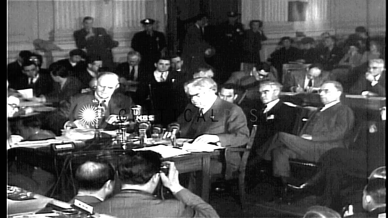 President of UMWA, John L. Lewis speaks about sufferings of mine workers at the C...HD Stock Footage