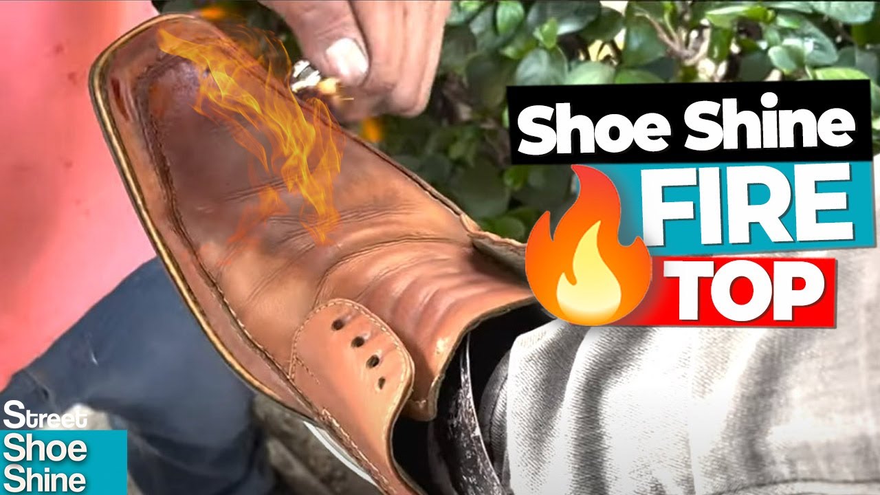 Идеальная чистка обуви FIRE — чистка обуви ASMR Видео #asmr #shoeshine