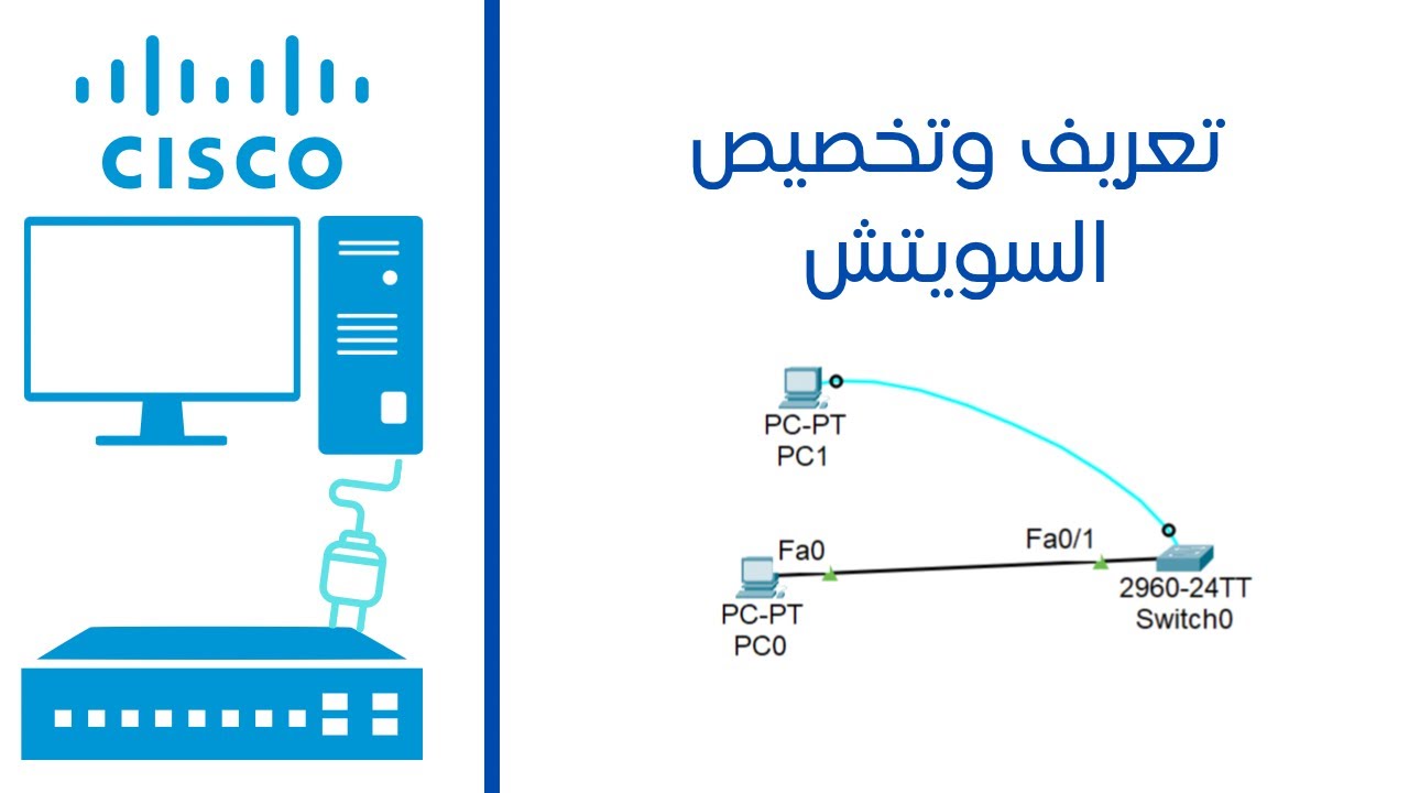 تعريف وتخصيص جهاز السويتش فالشبكة | Basic CISCO Switch Configuration