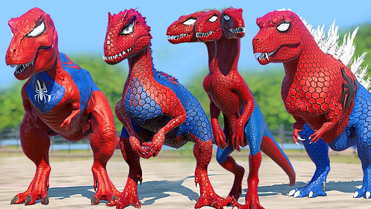 Khủng Long Bạo Chúa Siêu Nhân Nhện T-ReX  chiến đấu với Khủng Long Spider Man - khung log