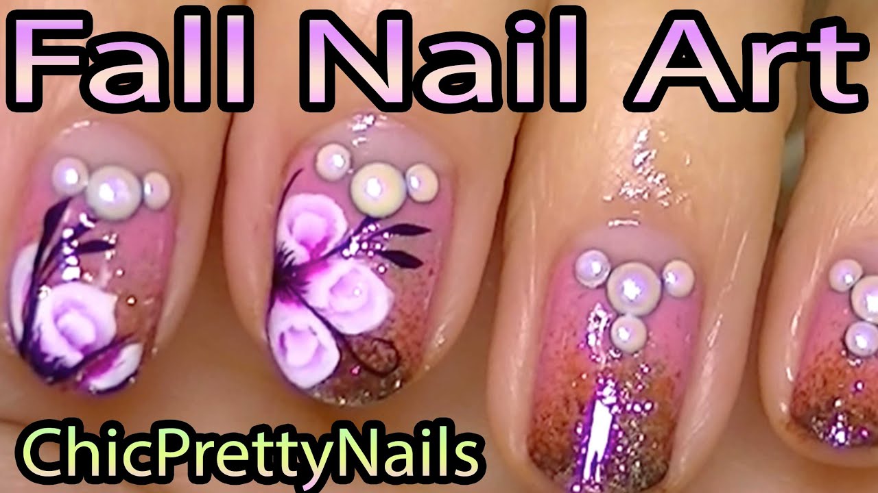Spiral  Flowers  Fall Inspired Nail Art Design Tutorial
