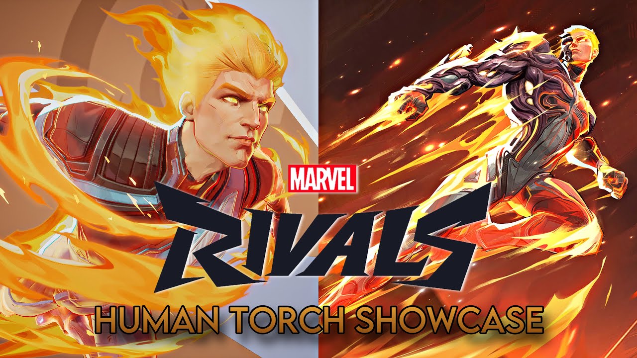 Human Torch all skins showcase (4k) - Marvel Rivals 