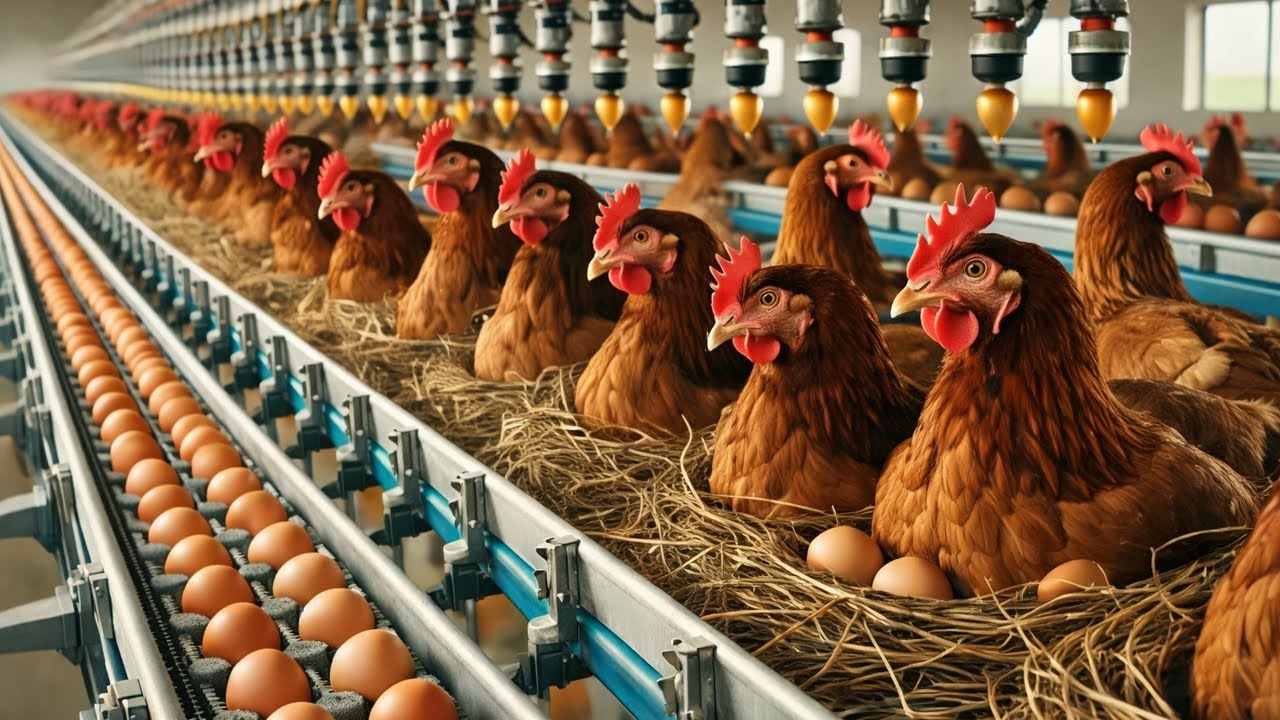 How Poultry Farm Make Million Eggs and Meat - Inside Modern Chickens Farm - Poultry Farm Technology
