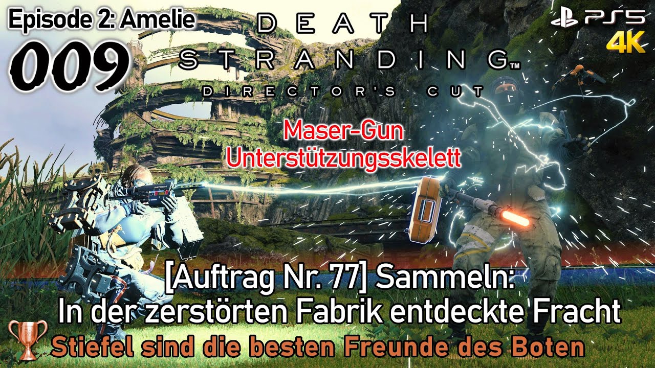 Death Stranding PS5 #009 ✦ Zerstörte Fabrik, Maser-Gun & Unterstützungsskelett [77] • Director's Cut