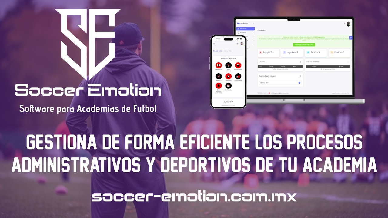 Software para gesti&oacute;n de academias de futbol soccer