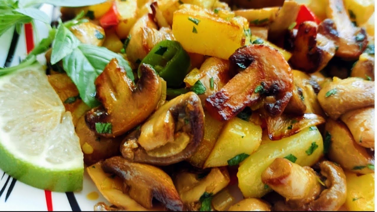 A vegetable stir-fry — a light and easy dinner with mushrooms
