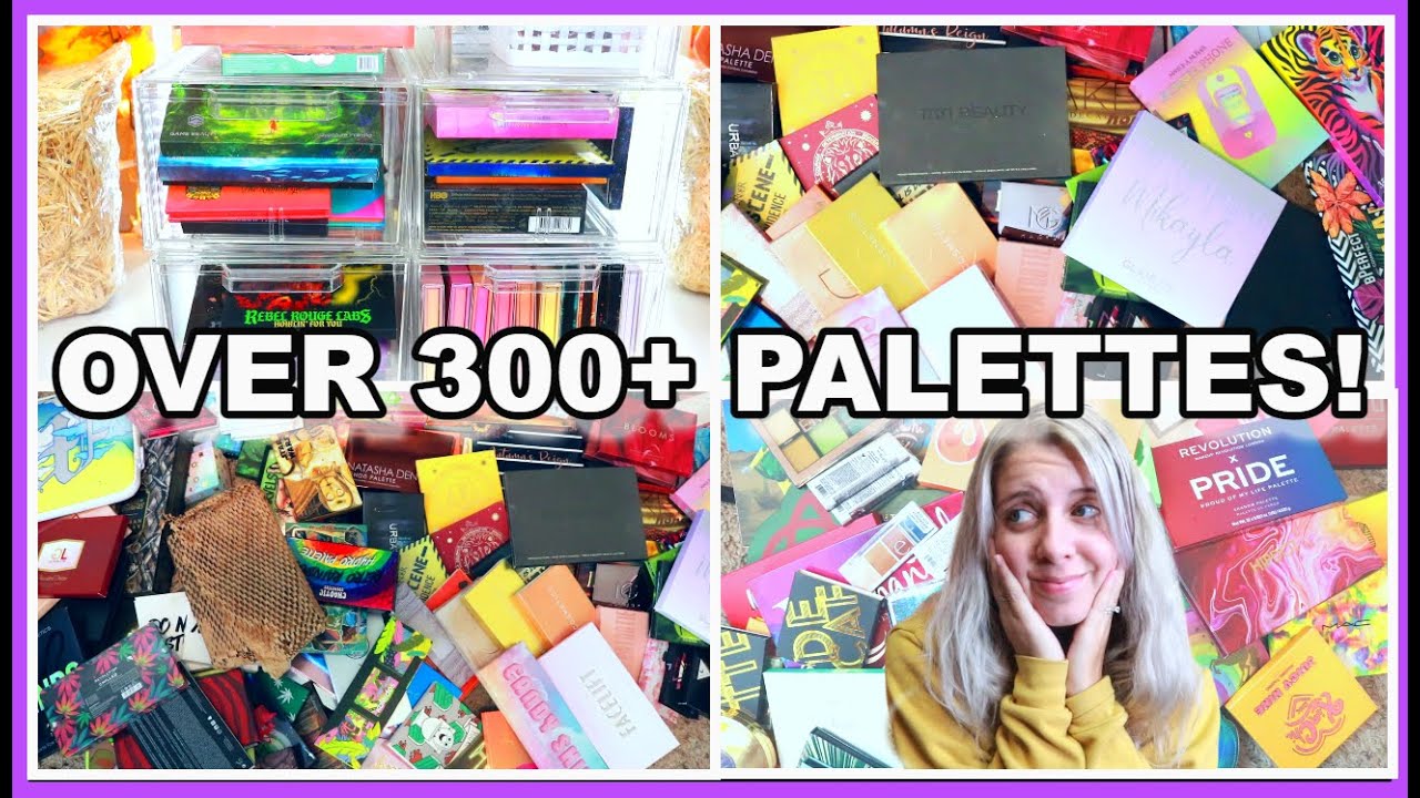MAKEUP COLLECTION DECLUTTER || EYESHADOW PALETTES PT 1 || OH THIS WAS SO HARD!! ||
