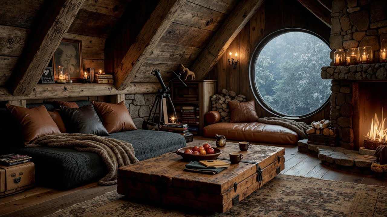 Уютная джазовая атмосфера в хижине | Расслабляющая плавная фортепианная музыка для учебы и сна