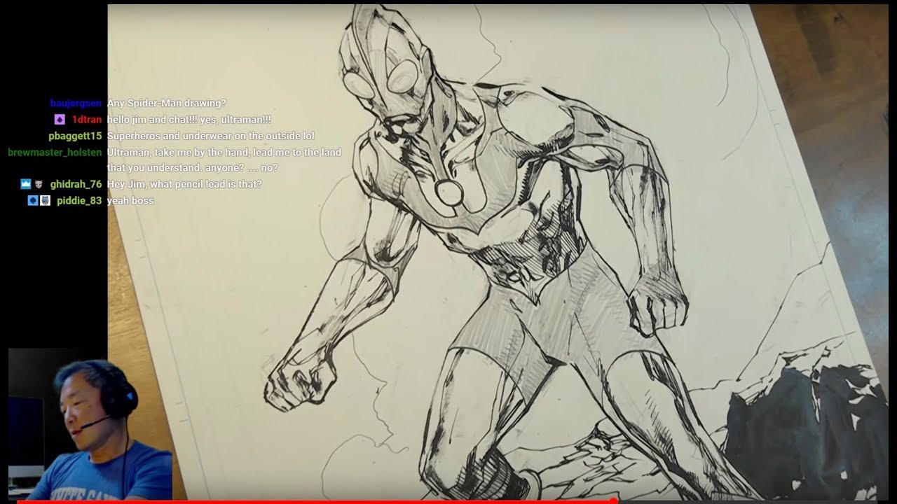 ULTRAMAN! GREEN LANTERN! KYLE RAYNER! Art Stream with Jim Lee!