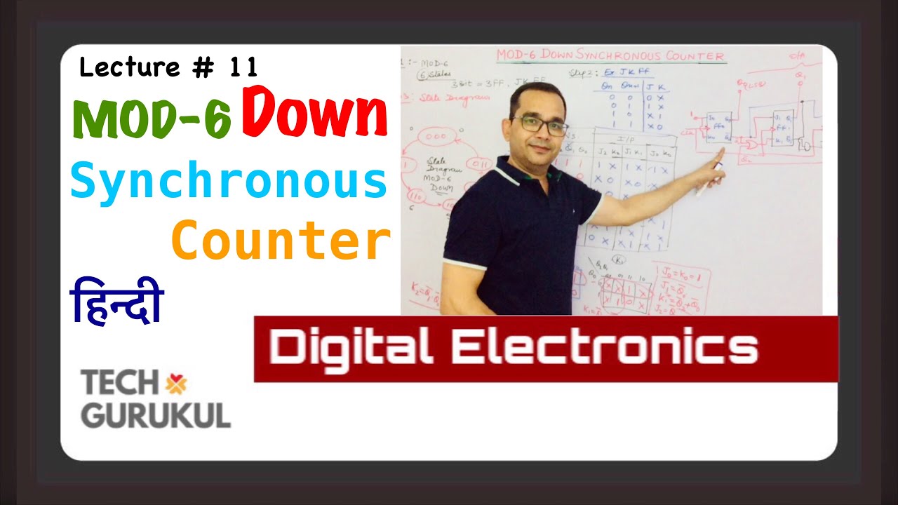 11. Designing of MOD-6 Down Synchronous Counter