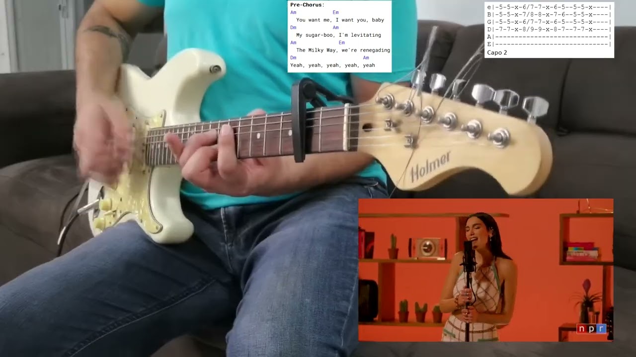 Dua Lipa - Levitating (Guitar cover) Tiny Desk version + tabs