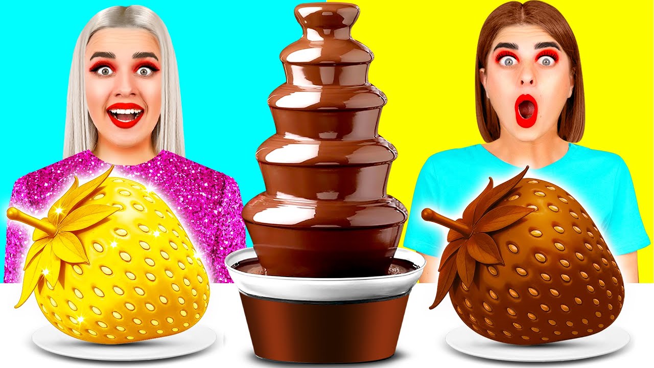 Богатая Девушка против Бедной Шоколадный Фонтан Челлендж | Потрясающие Кухонные Хитрости BooBoom