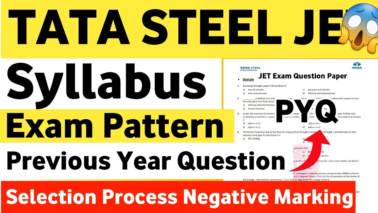 TATA STEEL JET Syllabus 2024 | TATA STEEL JET 2024 | TATA STEEL JET Exam Question Paper pdf Salary