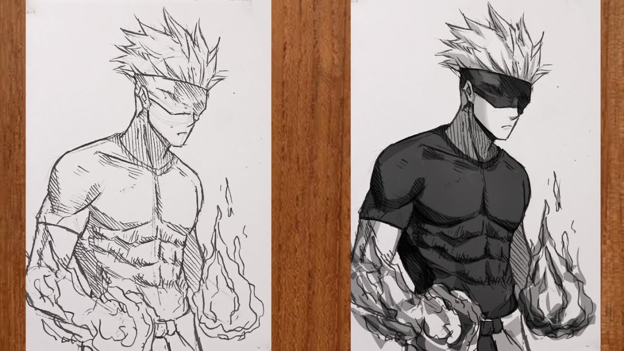 Jak narysować GOJO Satoru za pomocą KLĄTWY ENERGII krok po kroku - JUJUTSU KAISEN