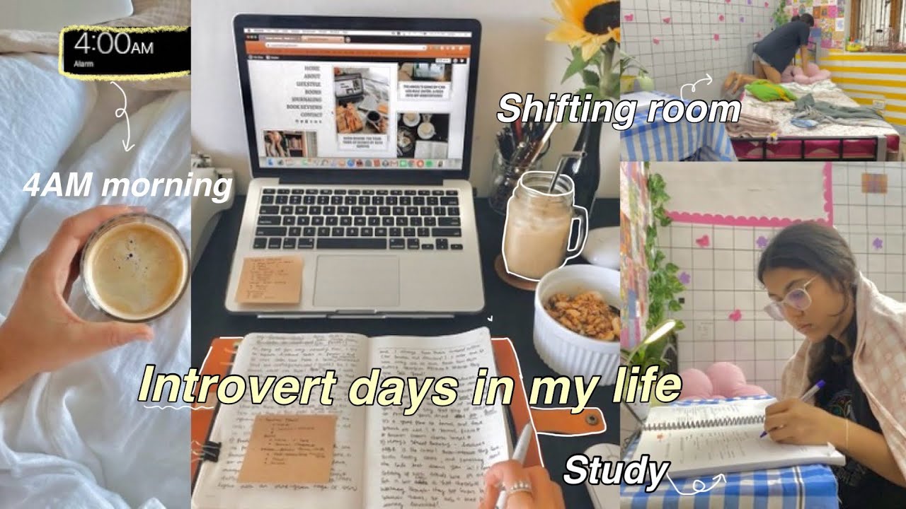 Introvert diaries ☕️ 4AM productive morning, shifting room, studying 🌩️