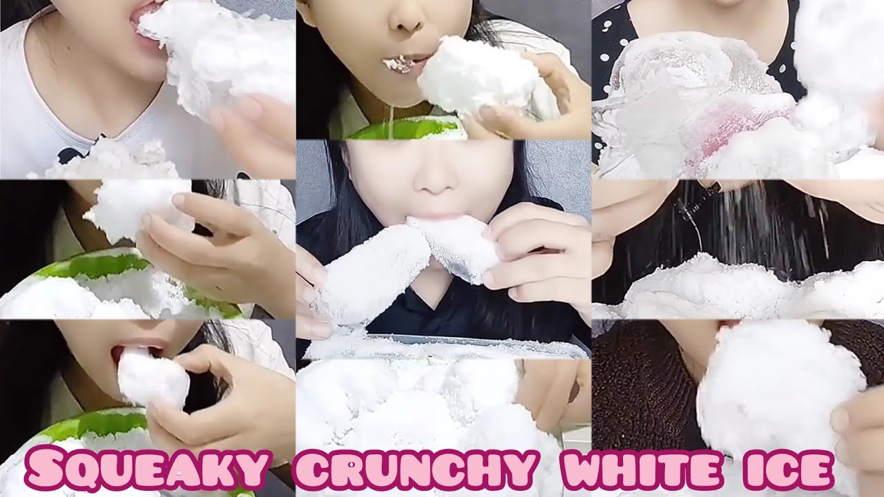 🌟CRUNCHY❄️ FRESH FREEZER FROST EATING ONLY BITES 💦ASMR|SQUEAKIEST BITES MUKBANG OF ICE ✨