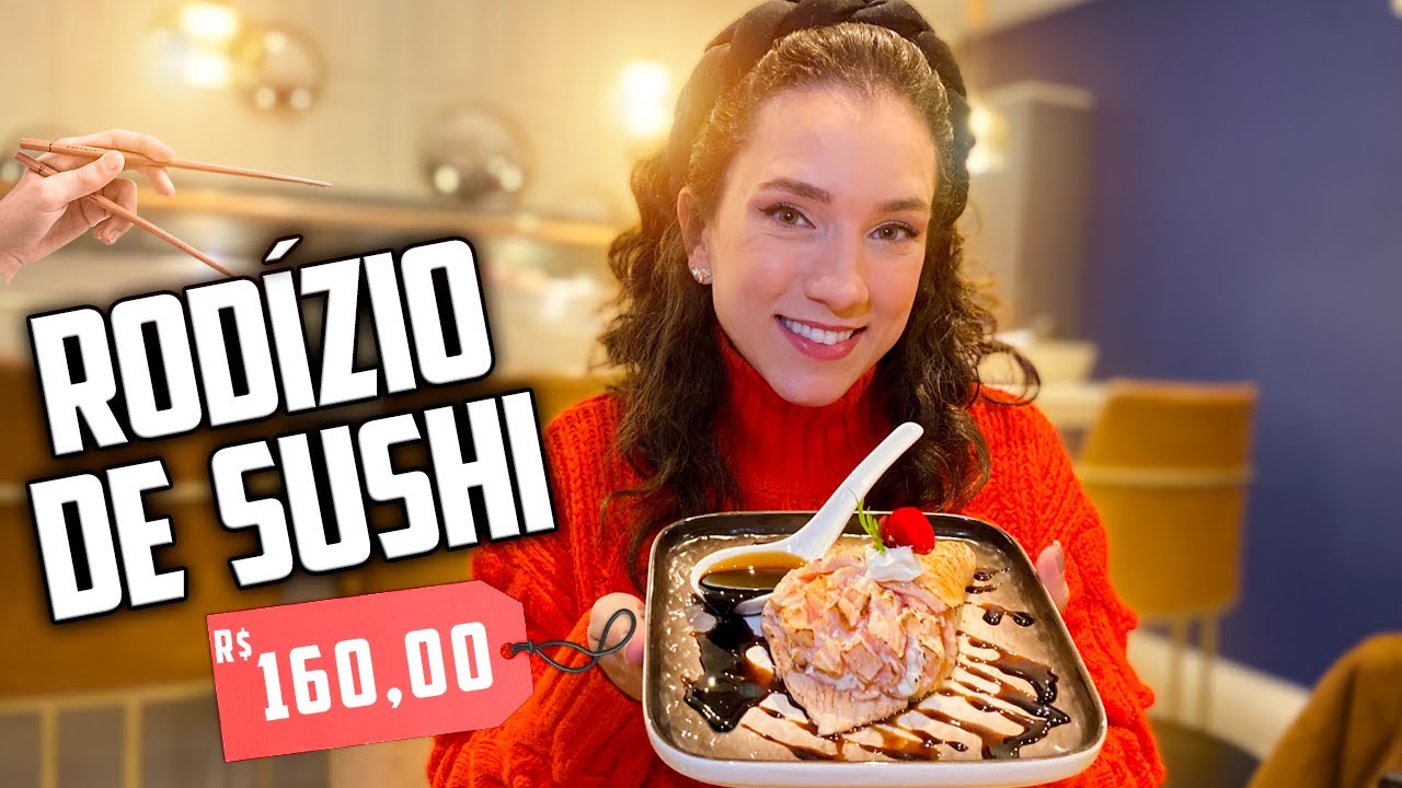 FOMOS EM UM RODÍZIO DE SUSHI DE VERDADE!!!
