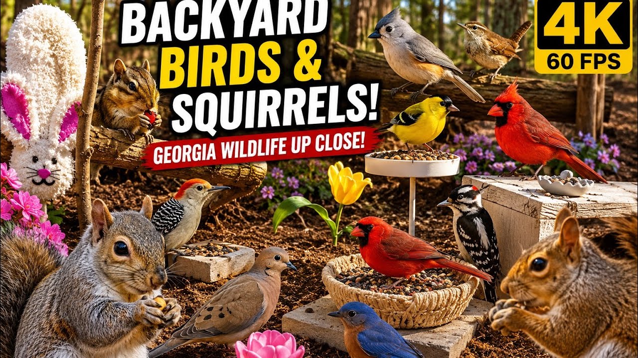 Cat TV 🐾 | Easter for Cats | Birds & Squirrels for Pets to Watch | Cat Games | 4K 😻🐤