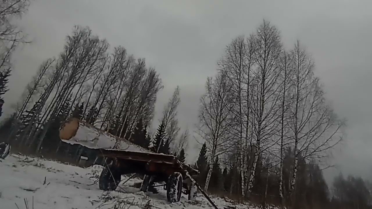 Простой способ загружать крупные брёвна. 