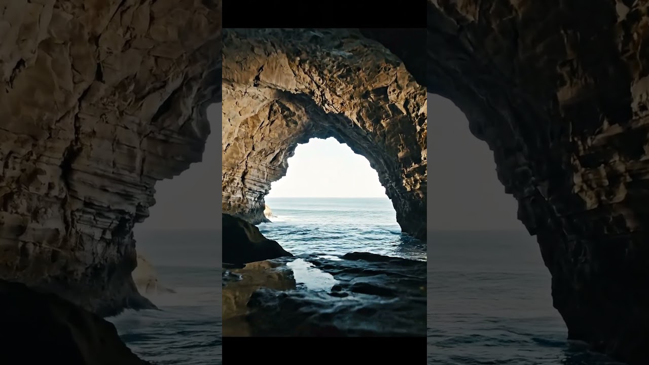 Sea-cave window framing the open ocean 🪟🌊