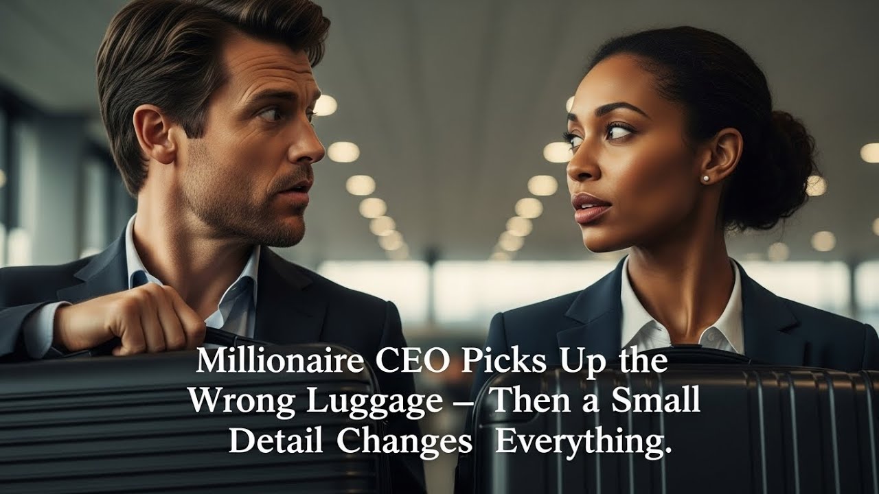 “Millionaire CEO Picks Up the Wrong Luggage — Then a Small Detail Changes Everything | Romance Byte”