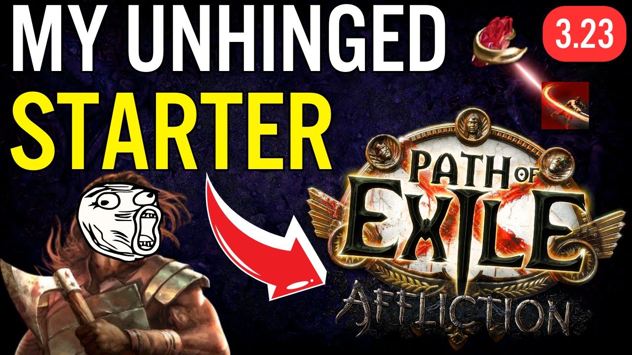 1 UNHINGED Path of Exile League Starter For POE 3.23: Affliction - Cleave Rage Vortex Berserker
