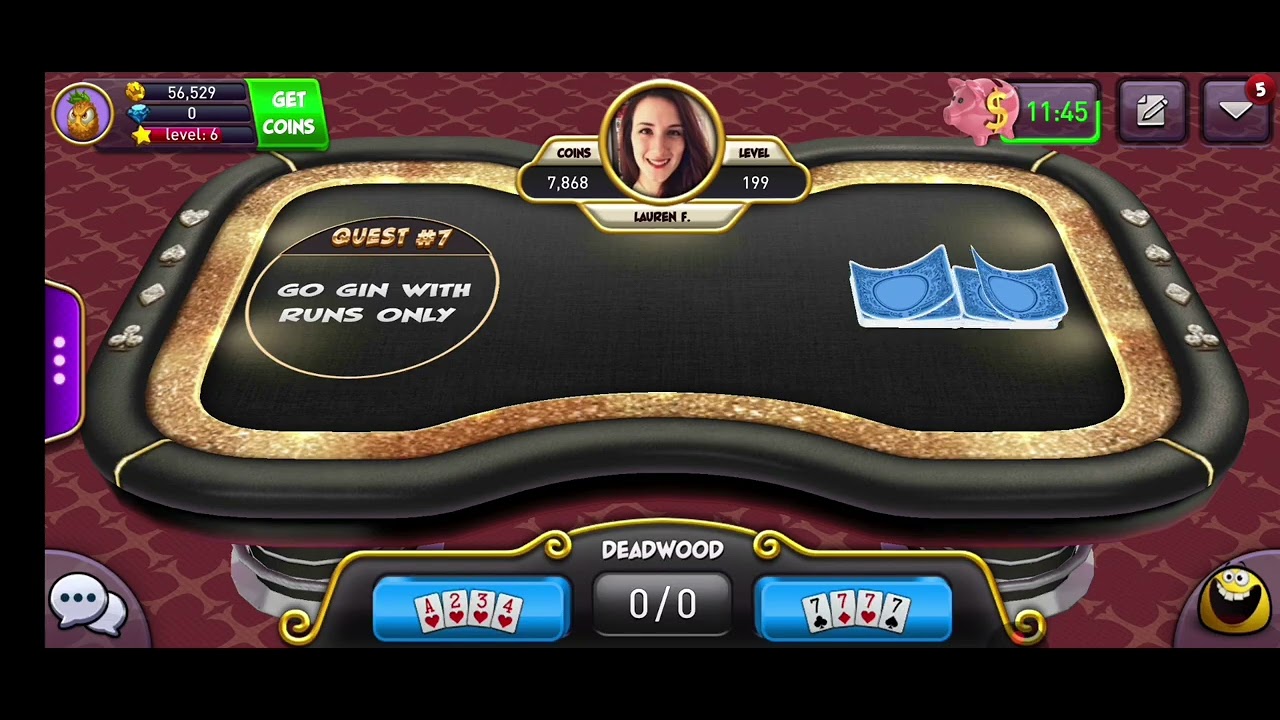 Gin Rummy Plus Zynga: Straight Gin With Runs