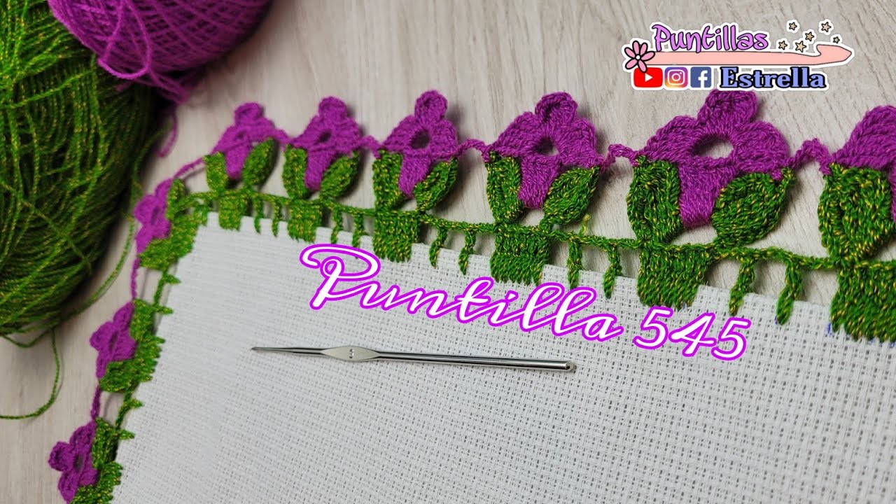 Puntilla de flores 💐 545, Puntillas Estrella 🌟