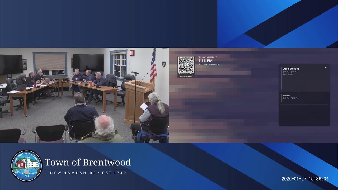 Selectboard Meeting 01/27/2026 Brentwood, NH
