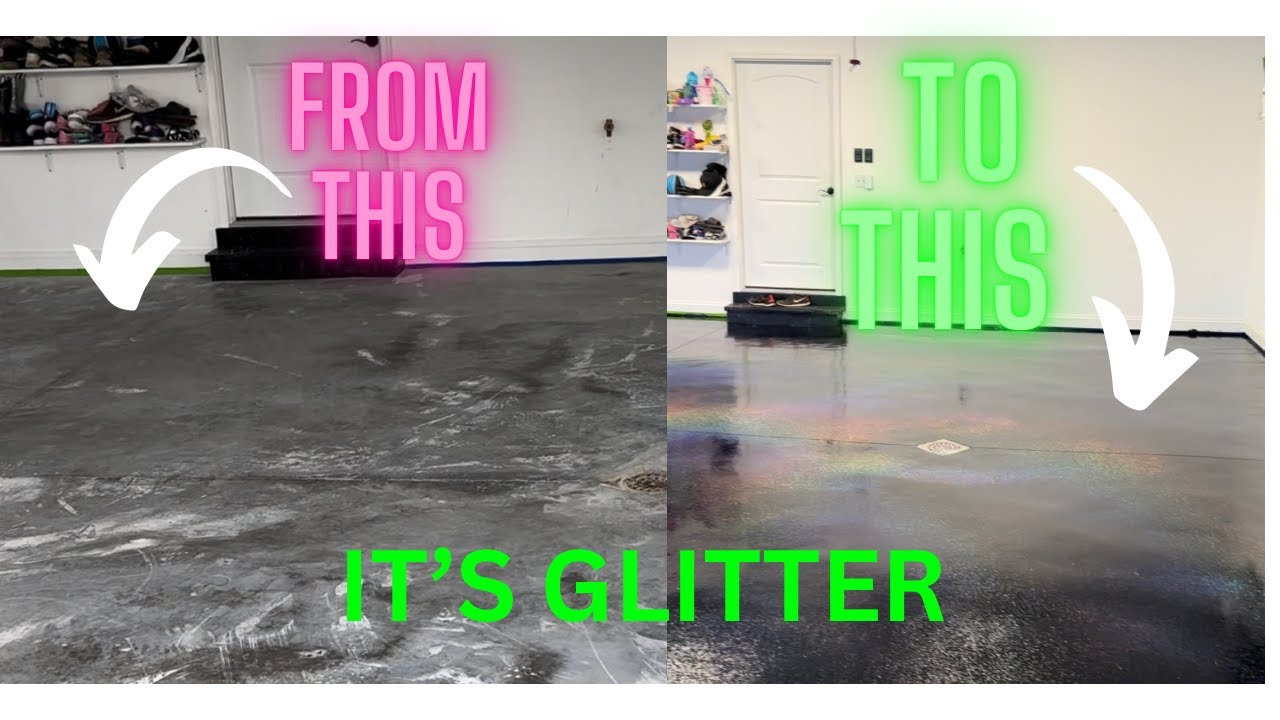 How To Apply the RUST-OLEUM Garage Floor Epoxy Kit! We Used Glitter and It Turned out Great!!