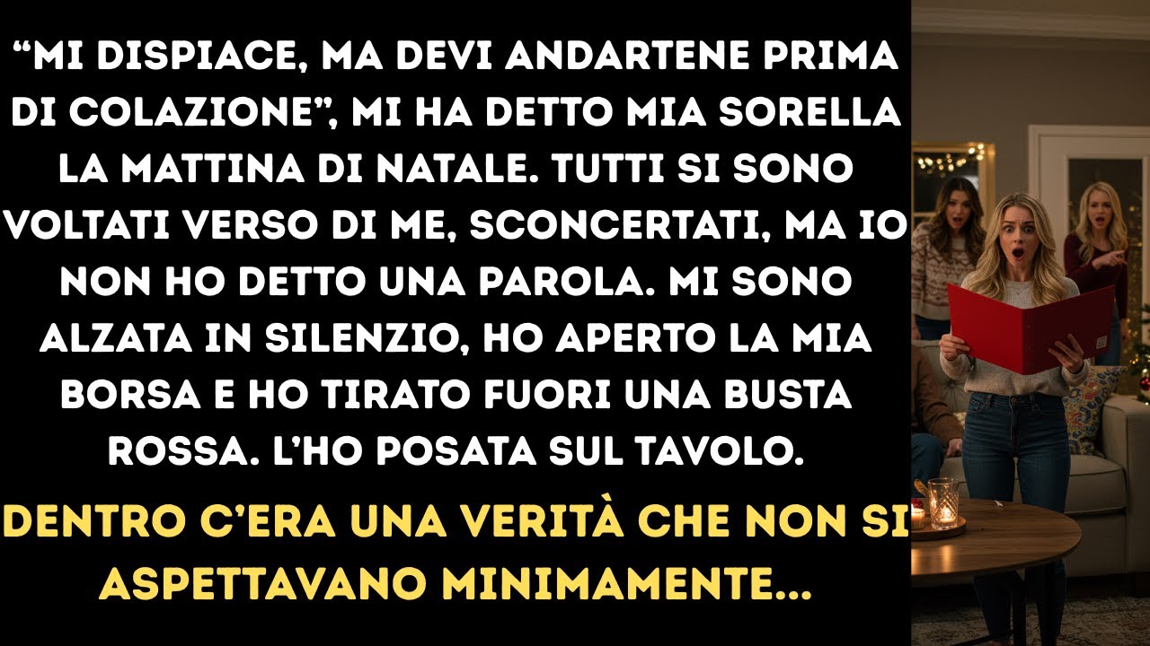 Mia sorella mi ha cacciata la mattina di Natale, la cartella rossa che ho mostrato ha gelato tutti..