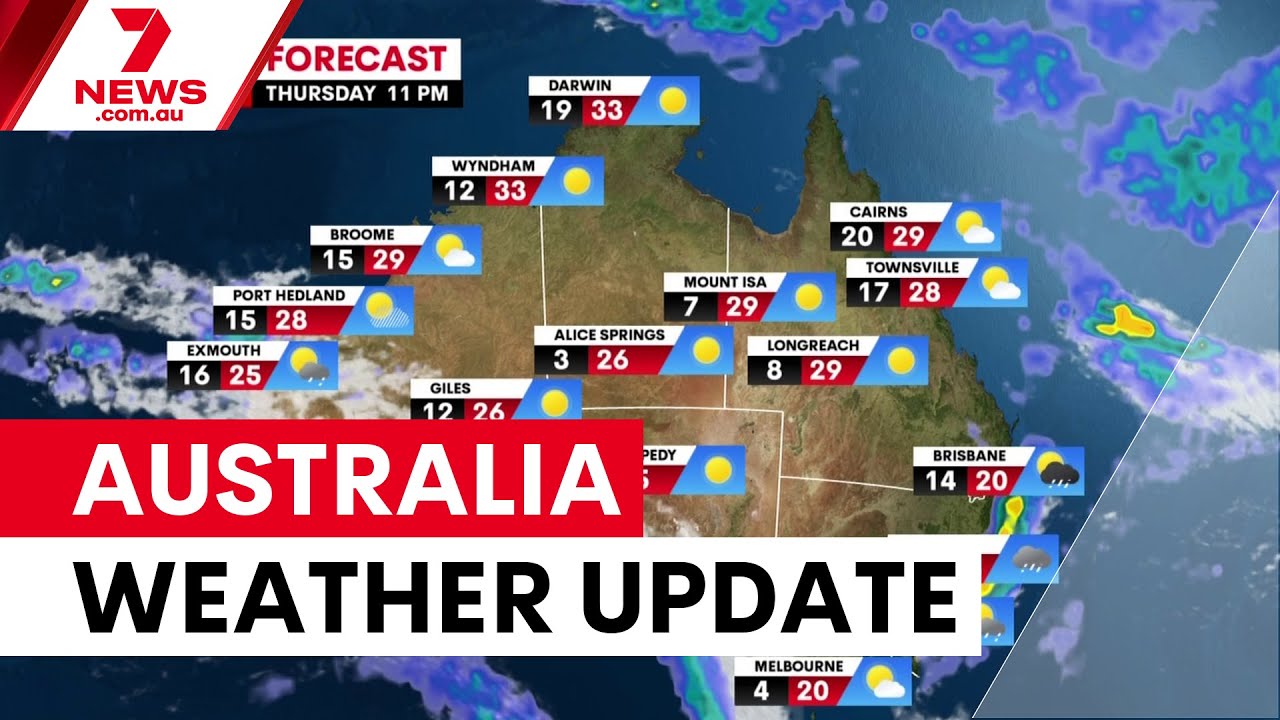 Weather report for cities across Australia | 7NEWS